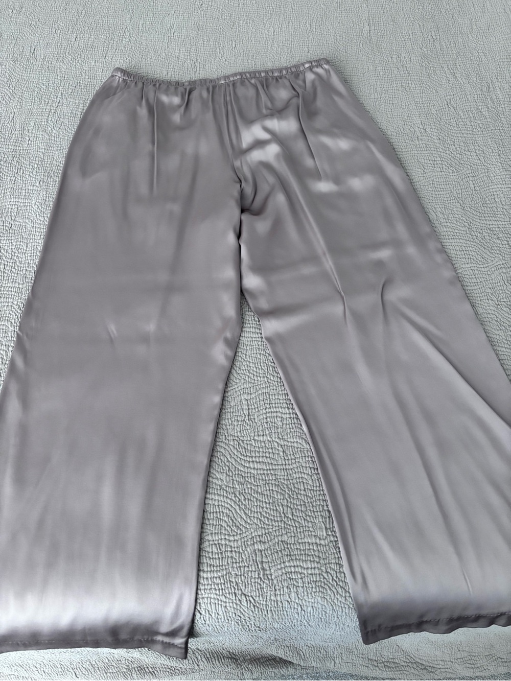 Abercrombie & Fitch Satin Wide Leg Pants | Taupe | Size Large